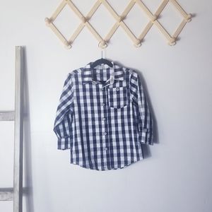 SPROCKETS BOY'S BUTTON DOWN NAVY AND BLUE DRESS SHIRT SIZE 4T